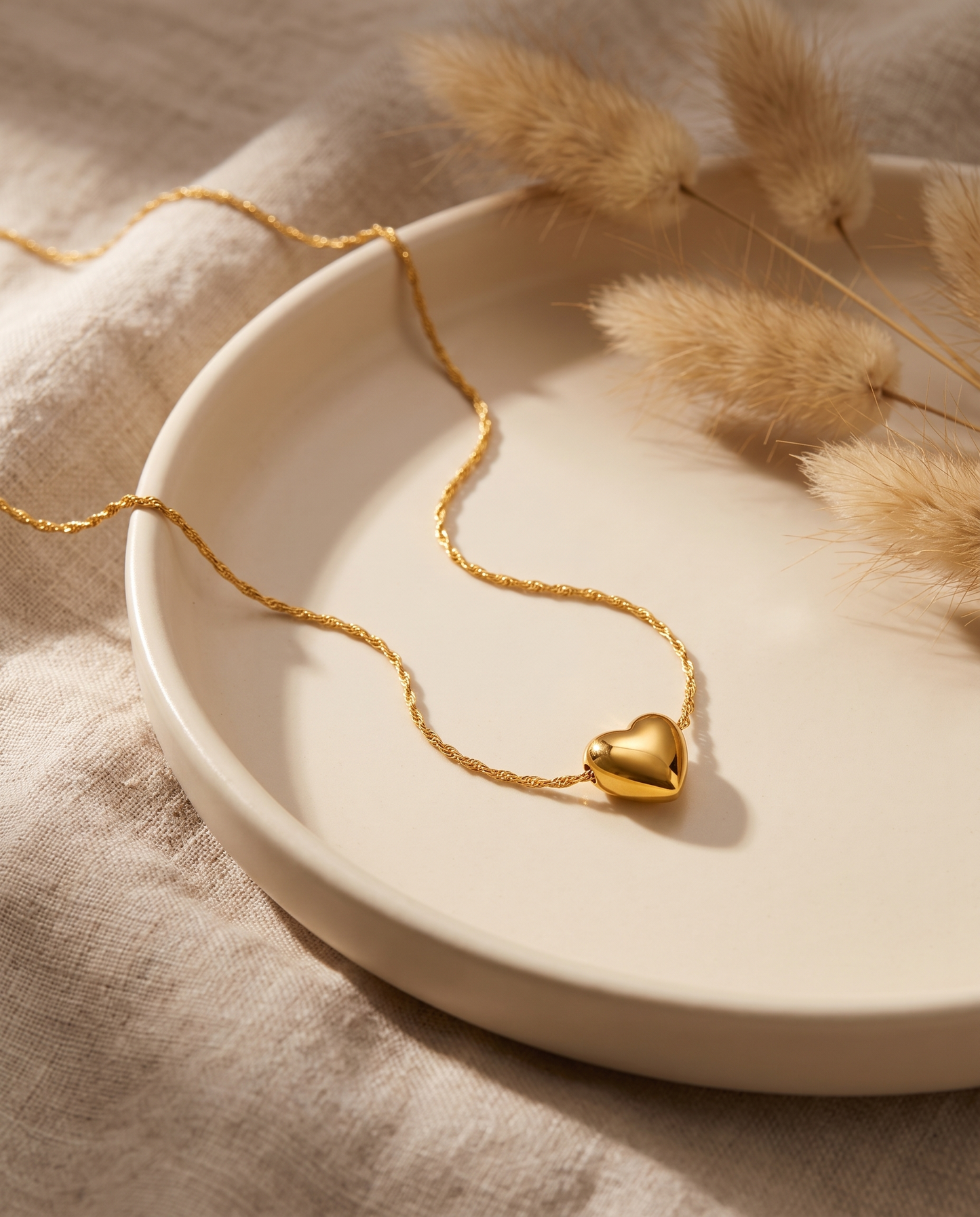 Puffy Heart Necklace closeup