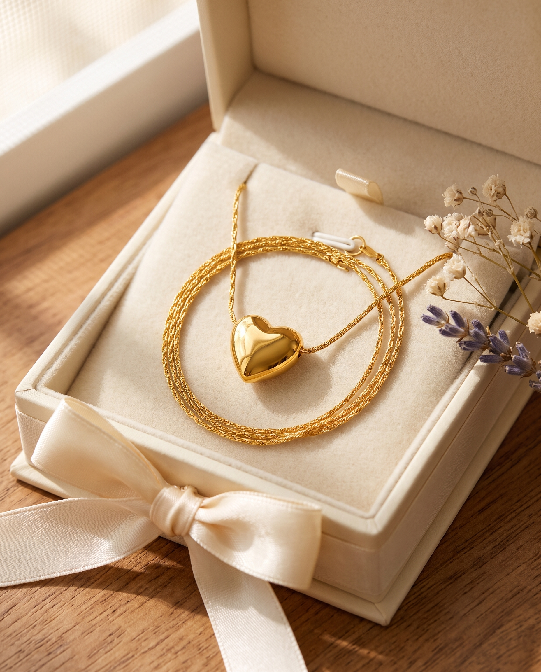 Puffy Heart Necklace gift box