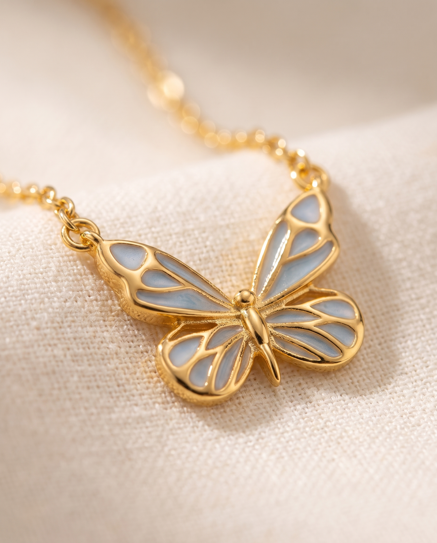 Glow Butterfly Necklace worn