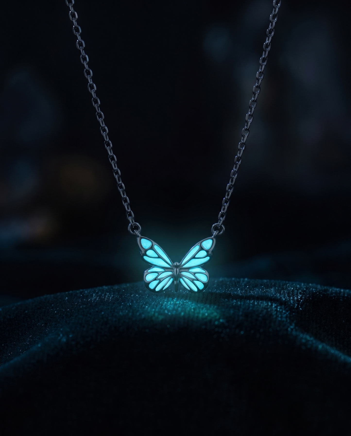 Glow Butterfly Necklace detail